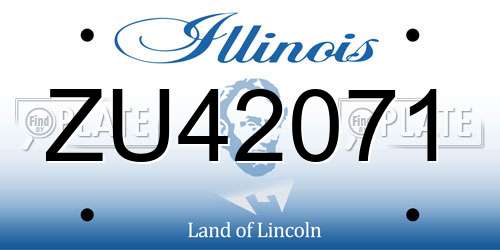 ZU42071 Illinois License Plate