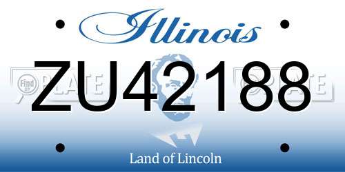 ZU42188 Illinois License Plate