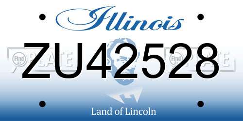 ZU42528 Illinois License Plate