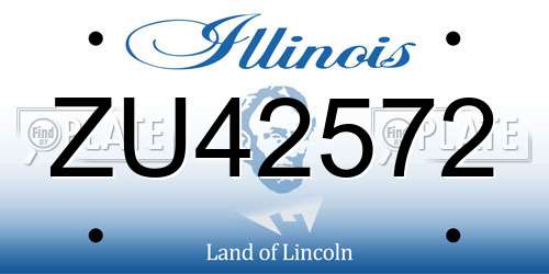 ZU42572 Illinois License Plate