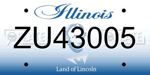 ZU43005 Illinois License Plate