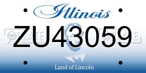 ZU43059 Illinois License Plate