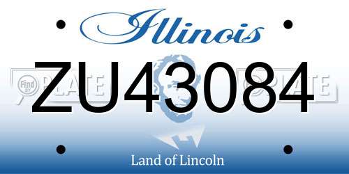 ZU43084 Illinois License Plate