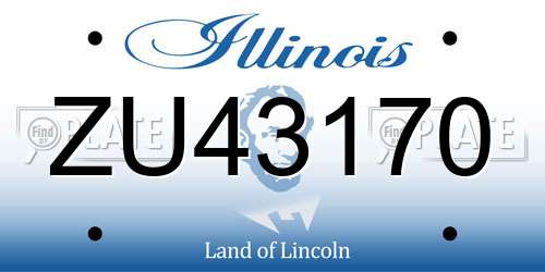ZU43170 Illinois License Plate