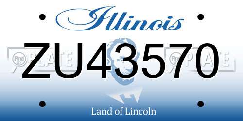 ZU43570 Illinois License Plate