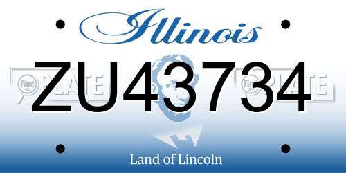ZU43734 Illinois License Plate