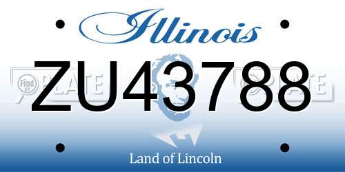 ZU43788 Illinois License Plate