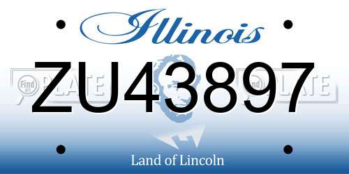 ZU43897 Illinois License Plate