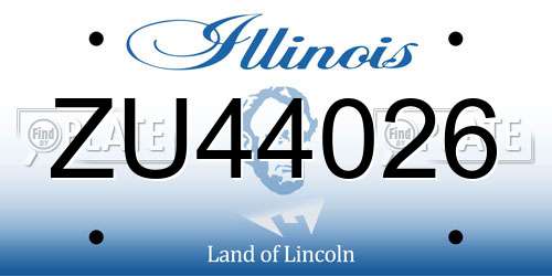 ZU44026 Illinois License Plate