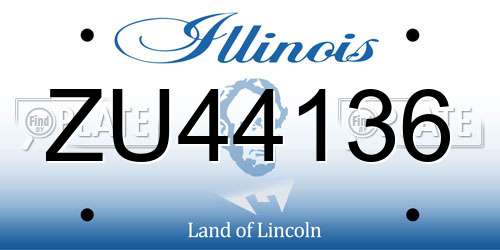 ZU44136 Illinois License Plate
