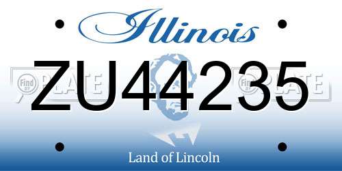 ZU44235 Illinois License Plate