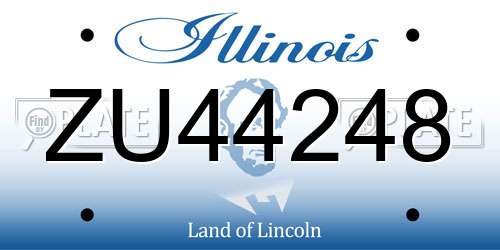ZU44248 Illinois License Plate