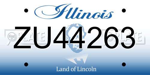 ZU44263 Illinois License Plate