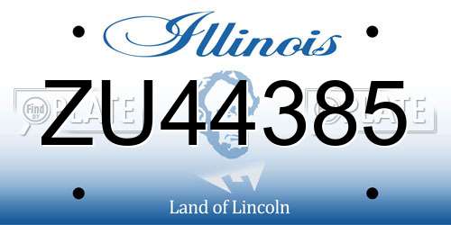 ZU44385 Illinois License Plate