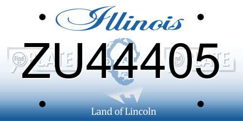ZU44405 Illinois License Plate