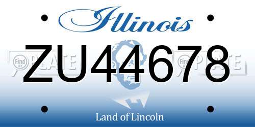ZU44678 Illinois License Plate