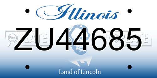 ZU44685 Illinois License Plate