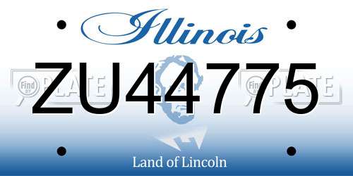 ZU44775 Illinois License Plate