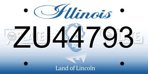ZU44793 Illinois License Plate