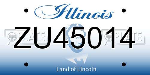 ZU45014 Illinois License Plate