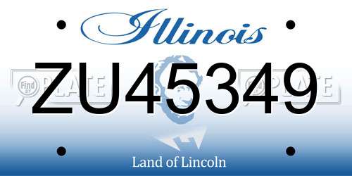 ZU45349 Illinois License Plate