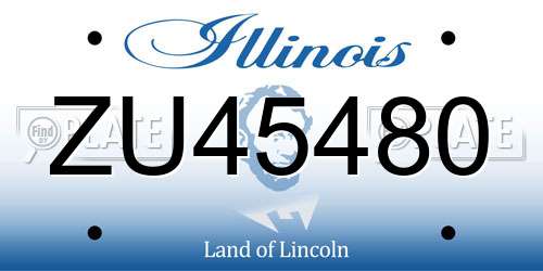 ZU45480 Illinois License Plate