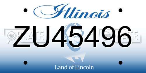 ZU45496 Illinois License Plate