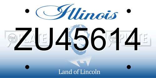ZU45614 Illinois License Plate
