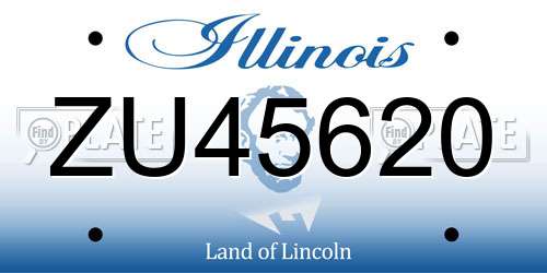 ZU45620 Illinois License Plate