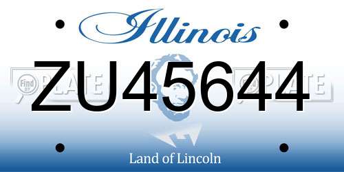 ZU45644 Illinois License Plate