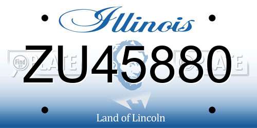 ZU45880 Illinois License Plate