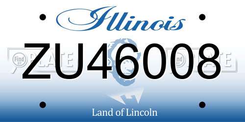 ZU46008 Illinois License Plate