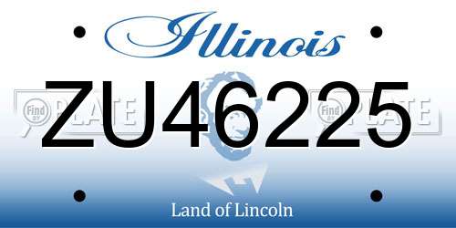 ZU46225 Illinois License Plate