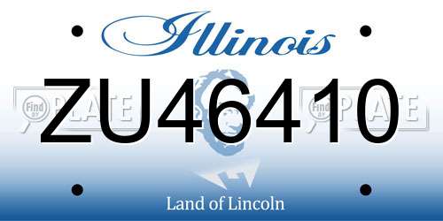 ZU46410 Illinois License Plate
