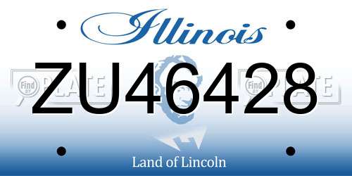 ZU46428 Illinois License Plate