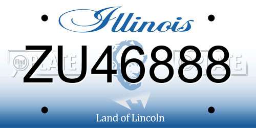 ZU46888 Illinois License Plate