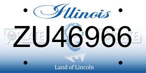 ZU46966 Illinois License Plate