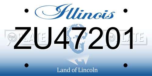 ZU47201 Illinois License Plate