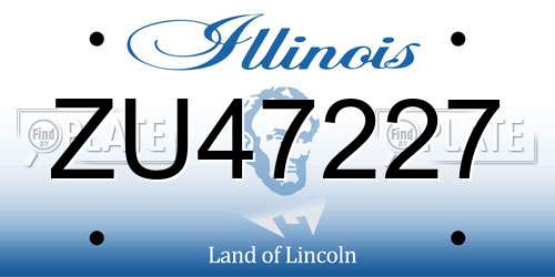 ZU47227 Illinois License Plate