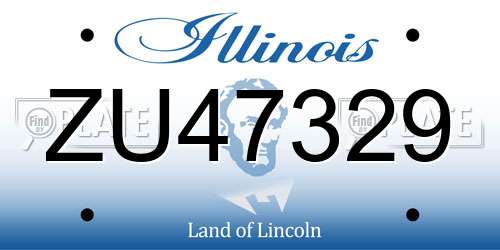 ZU47329 Illinois License Plate