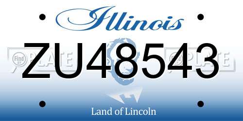 ZU48543 Illinois License Plate