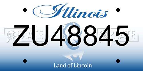ZU48845 Illinois License Plate