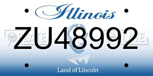 ZU48992 Illinois License Plate