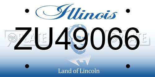 ZU49066 Illinois License Plate