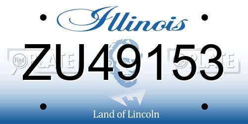 ZU49153 Illinois License Plate