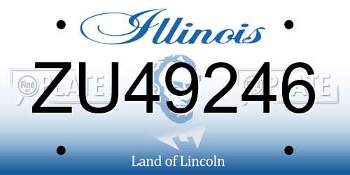ZU49246 Illinois License Plate