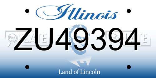 ZU49394 Illinois License Plate