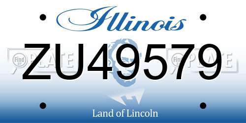 ZU49579 Illinois License Plate