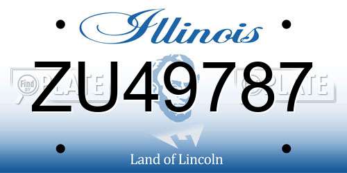 ZU49787 Illinois License Plate