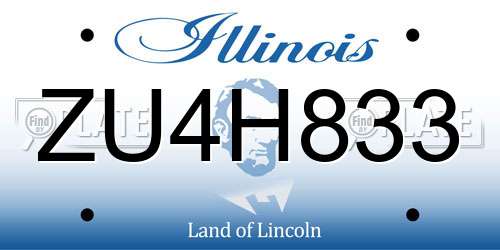 ZU4H833 Illinois License Plate